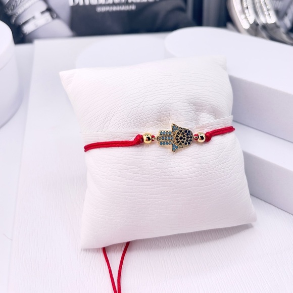 Gold Hamsa Red String Bracelet, Powerful Protection. - Picture 2 of 2